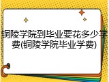 铜陵学院到毕业要花多少学费(铜陵学院毕业学费)