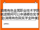 湖南有色金属职业技术学院就读期间可以申请哪些奖学金(湖南有色院奖学金种类)