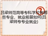 吕梁师范高等专科学校有哪些专业，就业前景如何(吕梁师专专业就业)