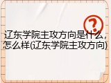 辽东学院主攻方向是什么，怎么样(辽东学院主攻方向)