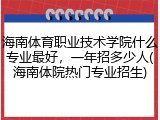 海南体育职业技术学院什么专业最好，一年招多少人(海南体院热门专业招生)