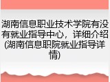 湖南信息职业技术学院有没有就业指导中心，详细介绍(湖南信息职院就业指导详情)