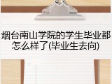 烟台南山学院的学生毕业都怎么样了(毕业生去向)