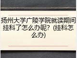 扬州大学广陵学院就读期间挂科了怎么办呢？(挂科怎么办)
