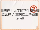 重庆理工大学的学生毕业都怎么样了(重庆理工毕业生去向)