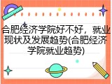 合肥经济学院好不好，就业现状及发展趋势(合肥经济学院就业趋势)
