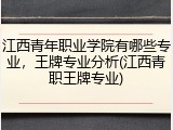 江西青年职业学院有哪些专业，王牌专业分析(江西青职王牌专业)