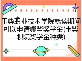 玉柴职业技术学院就读期间可以申请哪些奖学金(玉柴职院奖学金种类)