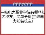 三峡电力职业学院有哪些知名校友，简单分析(三峡电力知名校友)