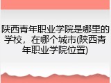 陕西青年职业学院是哪里的学校，在哪个城市(陕西青年职业学院位置)