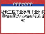 湖北工程职业学院毕业如何调档案呢(毕业档案转递指南)