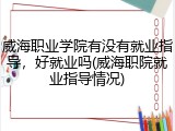 威海职业学院有没有就业指导，好就业吗(威海职院就业指导情况)