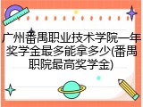 广州番禺职业技术学院一年奖学金最多能拿多少(番禺职院最高奖学金)
