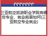 三亚航空旅游职业学院有哪些专业，就业前景如何(三亚航空专业就业)