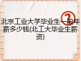 北京工业大学毕业生一般年薪多少钱(北工大毕业生薪资)