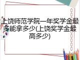 上饶师范学院一年奖学金最多能拿多少(上饶奖学金最高多少)