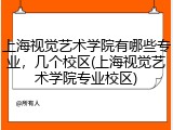 上海视觉艺术学院有哪些专业，几个校区(上海视觉艺术学院专业校区)