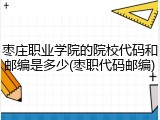 枣庄职业学院的院校代码和邮编是多少(枣职代码邮编)