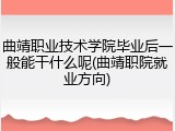 曲靖职业技术学院毕业后一般能干什么呢(曲靖职院就业方向)