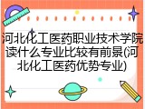 河北化工医药职业技术学院读什么专业比较有前景(河北化工医药优势专业)