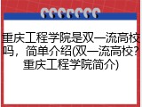 重庆工程学院是双一流高校吗，简单介绍(双一流高校？重庆工程学院简介)