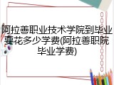 阿拉善职业技术学院到毕业要花多少学费(阿拉善职院毕业学费)