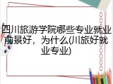 四川旅游学院哪些专业就业前景好，为什么(川旅好就业专业)