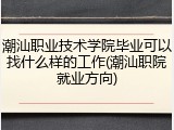 潮汕职业技术学院毕业可以找什么样的工作(潮汕职院就业方向)