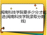 闽南科技学院要多少分才能进(闽南科技学院录取分数线)