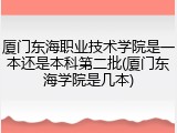 厦门东海职业技术学院是一本还是本科第二批(厦门东海学院是几本)