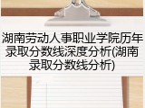 湖南劳动人事职业学院历年录取分数线深度分析(湖南录取分数线分析)