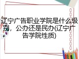 辽宁广告职业学院是什么级别，公办还是民办(辽宁广告学院性质)