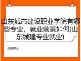 山东城市建设职业学院有哪些专业，就业前景如何(山东城建专业就业)