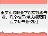 重庆能源职业学院有哪些专业，几个校区(重庆能源职业学院专业校区)
