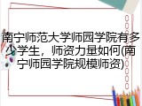 南宁师范大学师园学院有多少学生，师资力量如何(南宁师园学院规模师资)