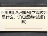 四川国际标榜职业学院校训是什么，详细阐述(校训详解)
