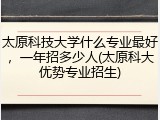 太原科技大学什么专业最好，一年招多少人(太原科大优势专业招生)