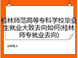 桂林师范高等专科学校毕业生就业大致去向如何(桂林师专就业去向)