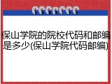 保山学院的院校代码和邮编是多少(保山学院代码邮编)