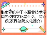 张家界航空工业职业技术学院的校园文化是什么，简介(张家界航院文化简介)
