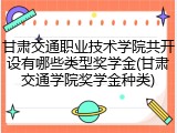 甘肃交通职业技术学院共开设有哪些类型奖学金(甘肃交通学院奖学金种类)