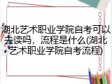 湖北艺术职业学院自考可以去读吗，流程是什么(湖北艺术职业学院自考流程)