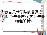 内蒙古艺术学院的普通专业和特色专业详解(内艺专业特色解析)