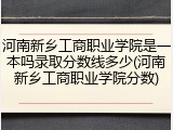 河南新乡工商职业学院是一本吗录取分数线多少(河南新乡工商职业学院分数)