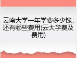 云南大学一年学费多少钱，还有哪些费用(云大学费及费用)