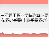 三亚理工职业学院到毕业要花多少学费(毕业学费多少)
