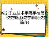 咸宁职业技术学院学校简介，校史概述(咸宁职院校史简介)