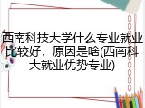 西南科技大学什么专业就业比较好，原因是啥(西南科大就业优势专业)