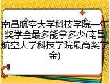 南昌航空大学科技学院一年奖学金最多能拿多少(南昌航空大学科技学院最高奖学金)