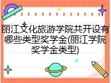 丽江文化旅游学院共开设有哪些类型奖学金(丽江学院奖学金类型)